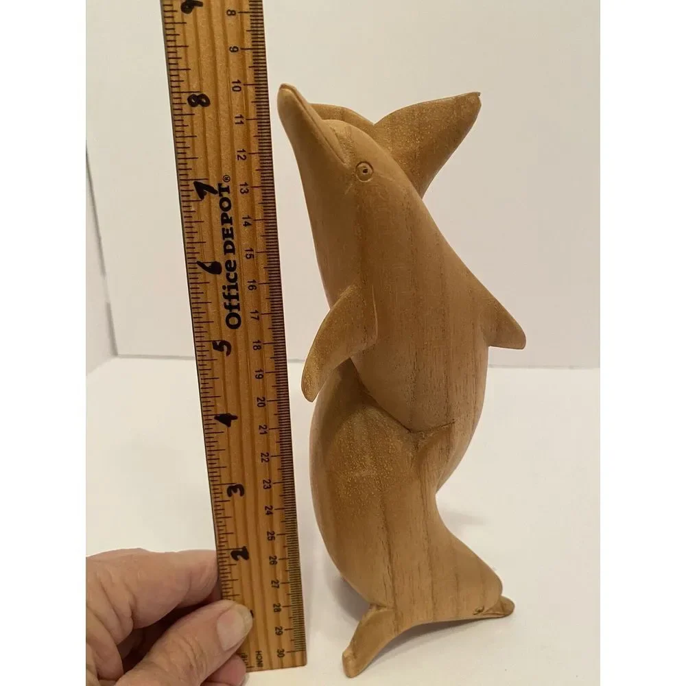 Twisted Dancing Dolphins Solid Wood‎ Figurine 8